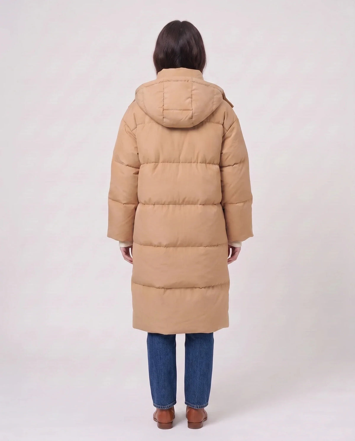 Long Oversized Hooded Puffer Jacket