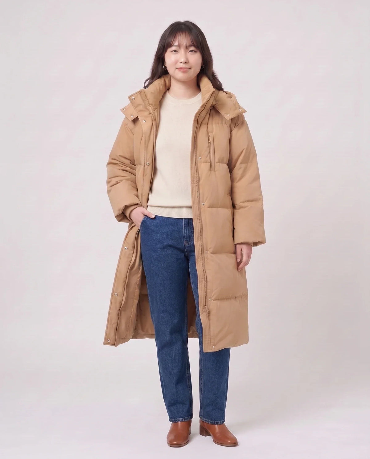 Long Oversized Hooded Puffer Jacket