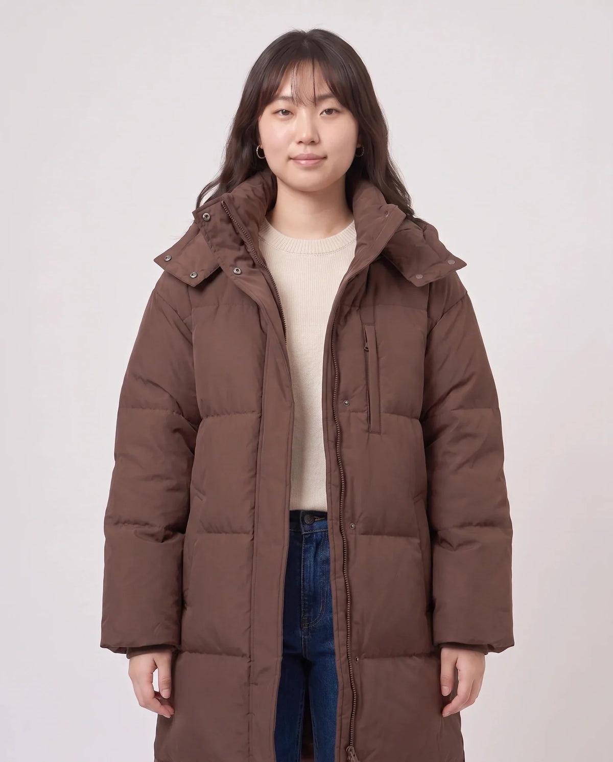 Long Oversized Hooded Puffer Jacket