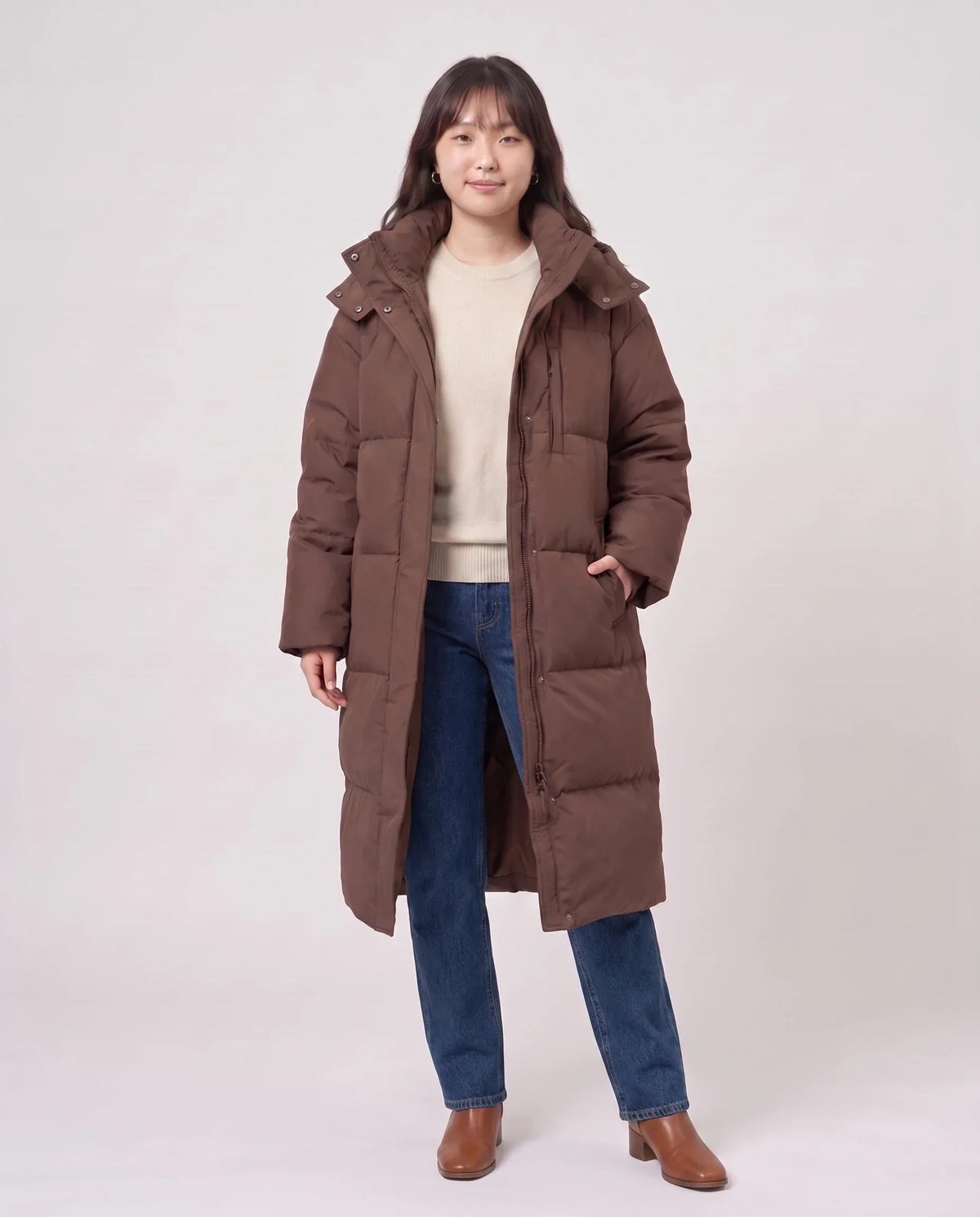 Long Oversized Hooded Puffer Jacket