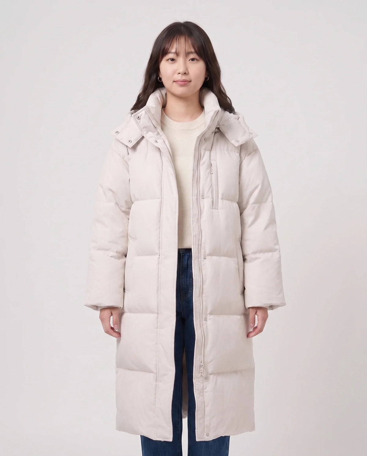 Long Oversized Hooded Puffer Jacket