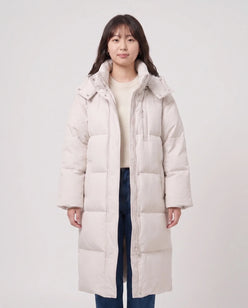 Long Oversized Hooded Puffer Jacket