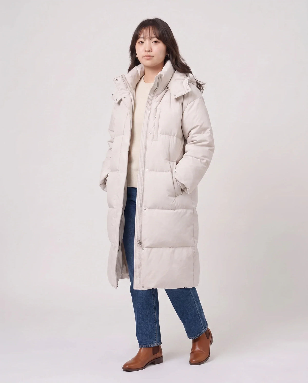 Long Oversized Hooded Puffer Jacket