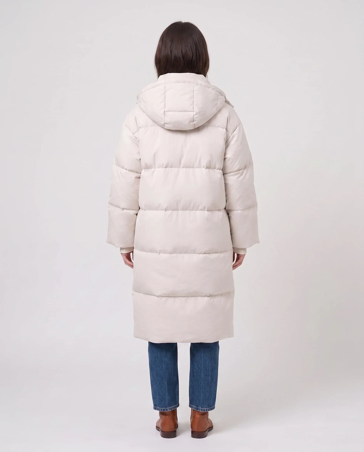 Long Oversized Hooded Puffer Jacket