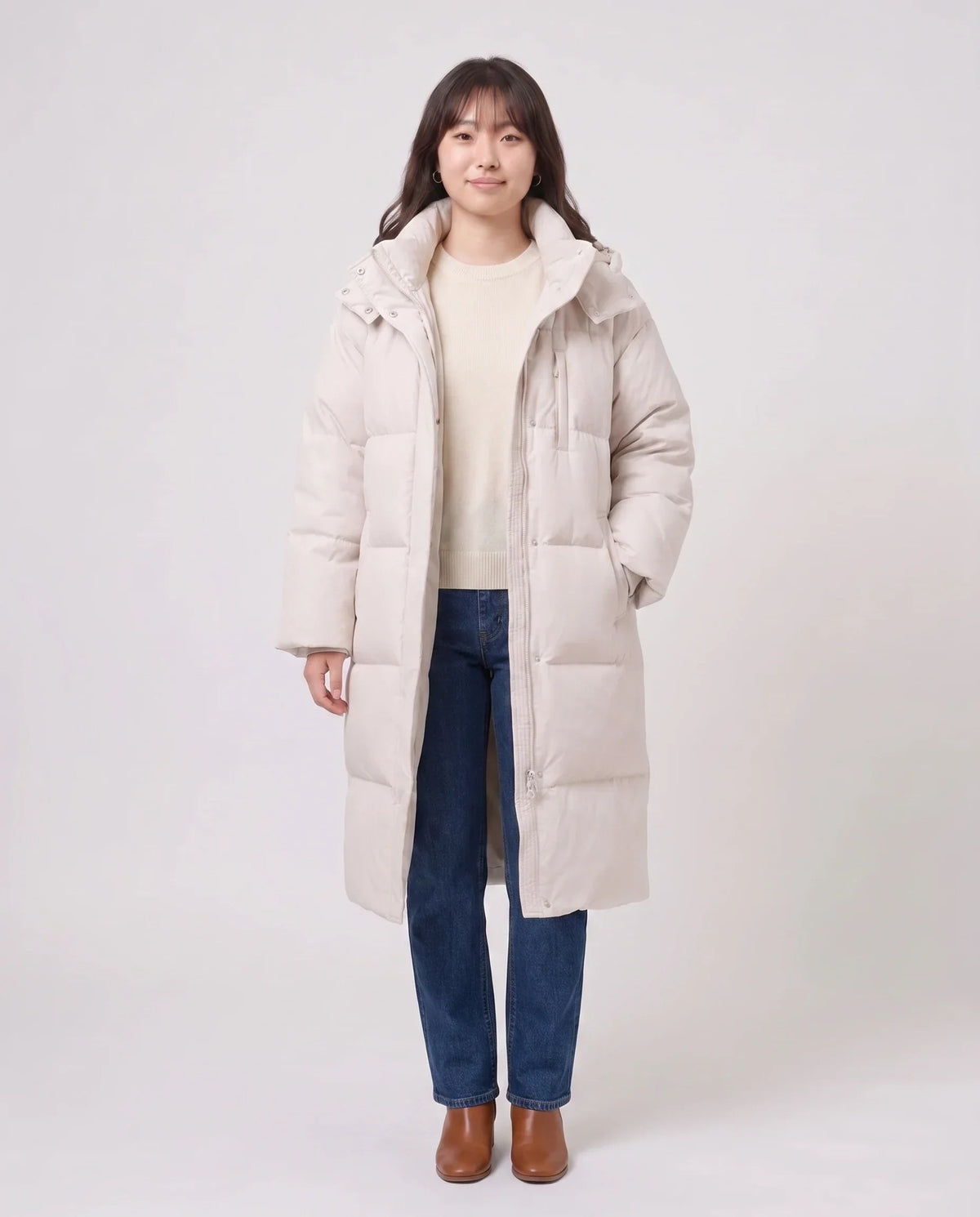 Long Oversized Hooded Puffer Jacket