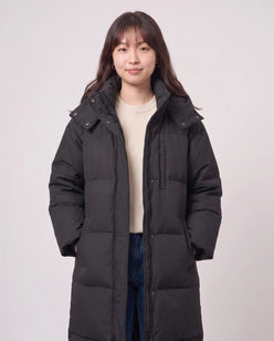 Long Oversized Hooded Puffer Jacket