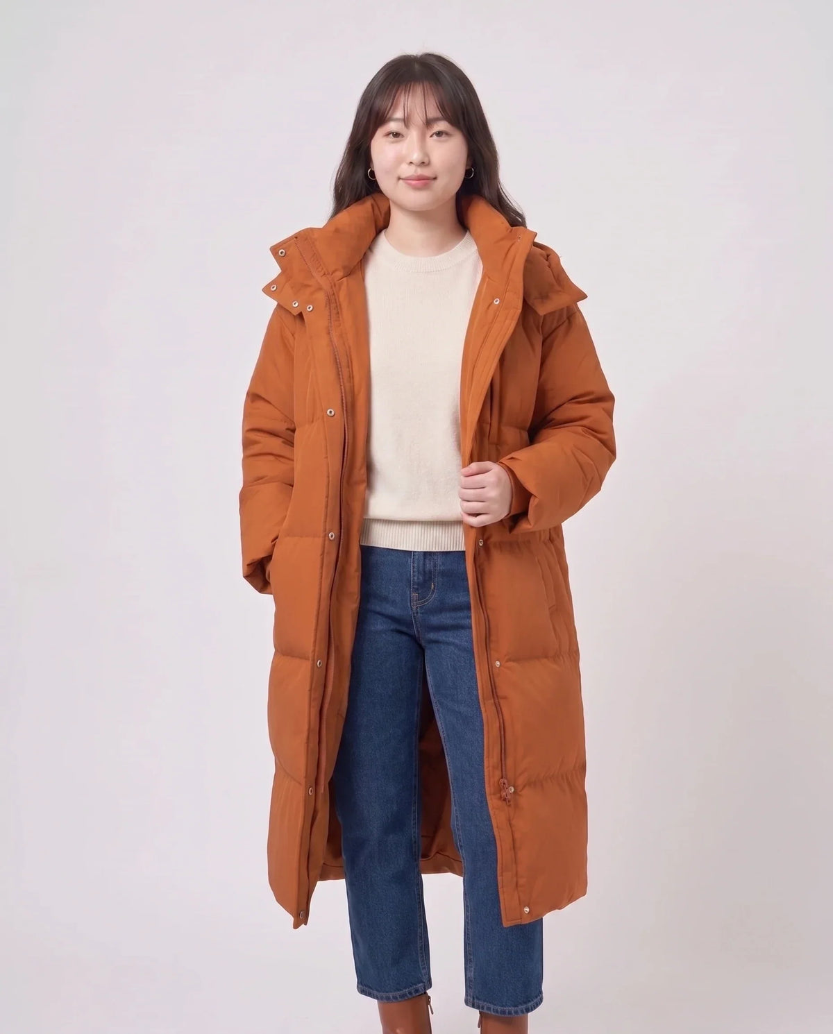 Long Oversized Hooded Puffer Jacket