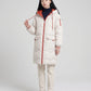Long Oversized Hooded Puffer Jacket with Chevron Quilting