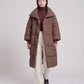 Long Oversized Puffer Jacket with Zip Hood Collar