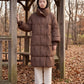 Long Oversized Puffer Jacket with Zip Hood Collar
