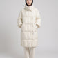 Long Oversized Puffer Jacket with Zip Hood Collar