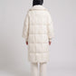 Long Oversized Puffer Jacket with Zip Hood Collar