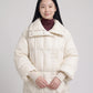 Long Oversized Puffer Jacket with Zip Hood Collar
