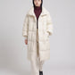 Long Oversized Puffer Jacket with Zip Hood Collar