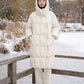 Long Oversized Puffer Jacket with Zip Hood Collar