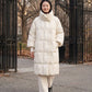 Long Oversized Puffer Jacket with Zip Hood Collar