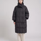 Long Oversized Puffer Jacket with Zip Hood Collar
