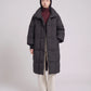 Long Oversized Puffer Jacket with Zip Hood Collar