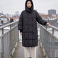 Long Oversized Puffer Jacket with Zip Hood Collar