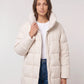 Long Oversized Puffer Jacket with Funnel Collar, No Hood