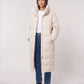 Long Oversized Puffer Jacket with Funnel Collar, No Hood