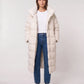 Long Oversized Puffer Jacket with Funnel Collar, No Hood