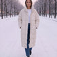 Long Oversized Puffer Jacket with Funnel Collar, No Hood