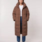 Long Oversized Puffer Jacket with Funnel Collar, No Hood
