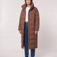 Long Oversized Puffer Jacket with Funnel Collar, No Hood