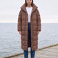 Long Oversized Puffer Jacket with Funnel Collar, No Hood