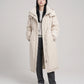 Long Oversized Puffer Jacket with Funnel Collar and Hood