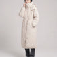 Long Oversized Puffer Jacket with Funnel Collar and Hood