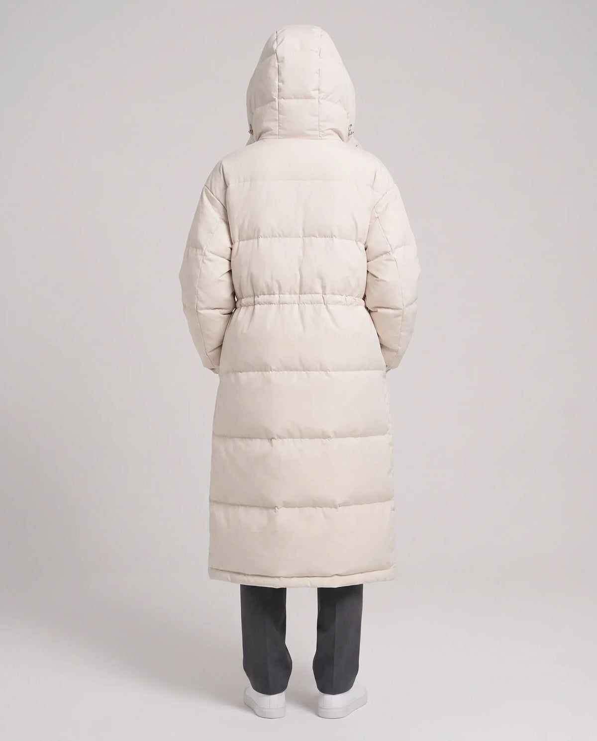 Long Oversized Puffer Jacket with Funnel Collar and Hood