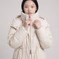Long Oversized Puffer Jacket with Funnel Collar and Hood