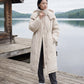 Long Oversized Puffer Jacket with Funnel Collar and Hood