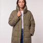Long Oversized Puffer Jacket with Funnel Collar, No Hood