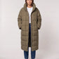 Long Oversized Puffer Jacket with Funnel Collar, No Hood