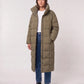 Long Oversized Puffer Jacket with Funnel Collar, No Hood