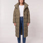 Long Oversized Puffer Jacket with Funnel Collar, No Hood