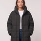 Long Oversized Puffer Jacket with Funnel Collar, No Hood