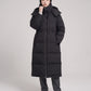 Long Oversized Puffer Jacket with Funnel Collar and Hood