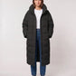 Long Oversized Puffer Jacket with Funnel Collar, No Hood