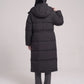 Long Oversized Puffer Jacket with Funnel Collar and Hood