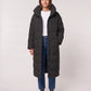 Long Oversized Puffer Jacket with Funnel Collar, No Hood