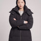 Long Oversized Puffer Jacket with Funnel Collar and Hood