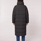 Long Oversized Puffer Jacket with Funnel Collar, No Hood