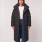 Long Oversized Puffer Jacket with Funnel Collar, No Hood
