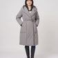 Long Oversized Wrap Puffer Coat with Hood