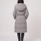 Long Oversized Wrap Puffer Coat with Hood
