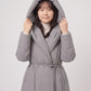 Long Oversized Wrap Puffer Coat with Hood